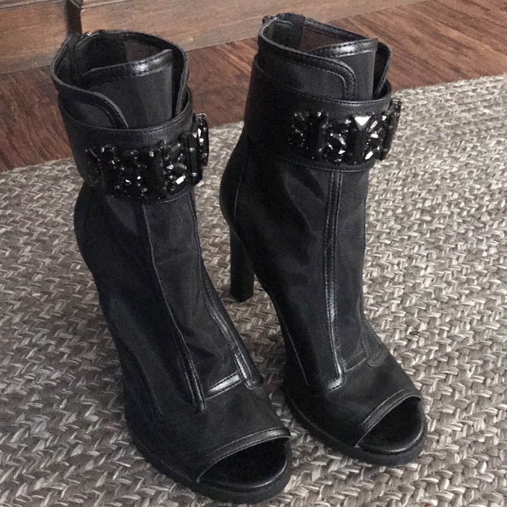 Karl Lagerfeld Black Heeled Boots 8.5